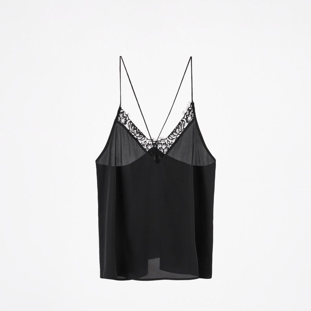 🌷NWT ZARA satin effect lace top